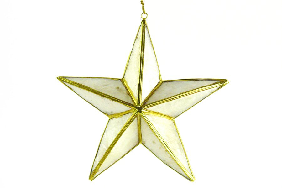 Christmas Capiz Star w/ Gold Edges