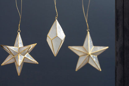 Christmas Capiz Star w/ Gold Edges